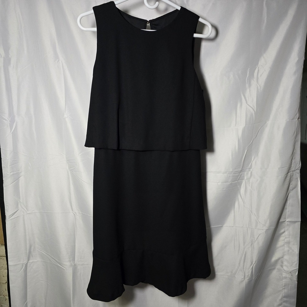 Banana Republic Black womens Sleeveless Dress Size 10 Layered Shift
